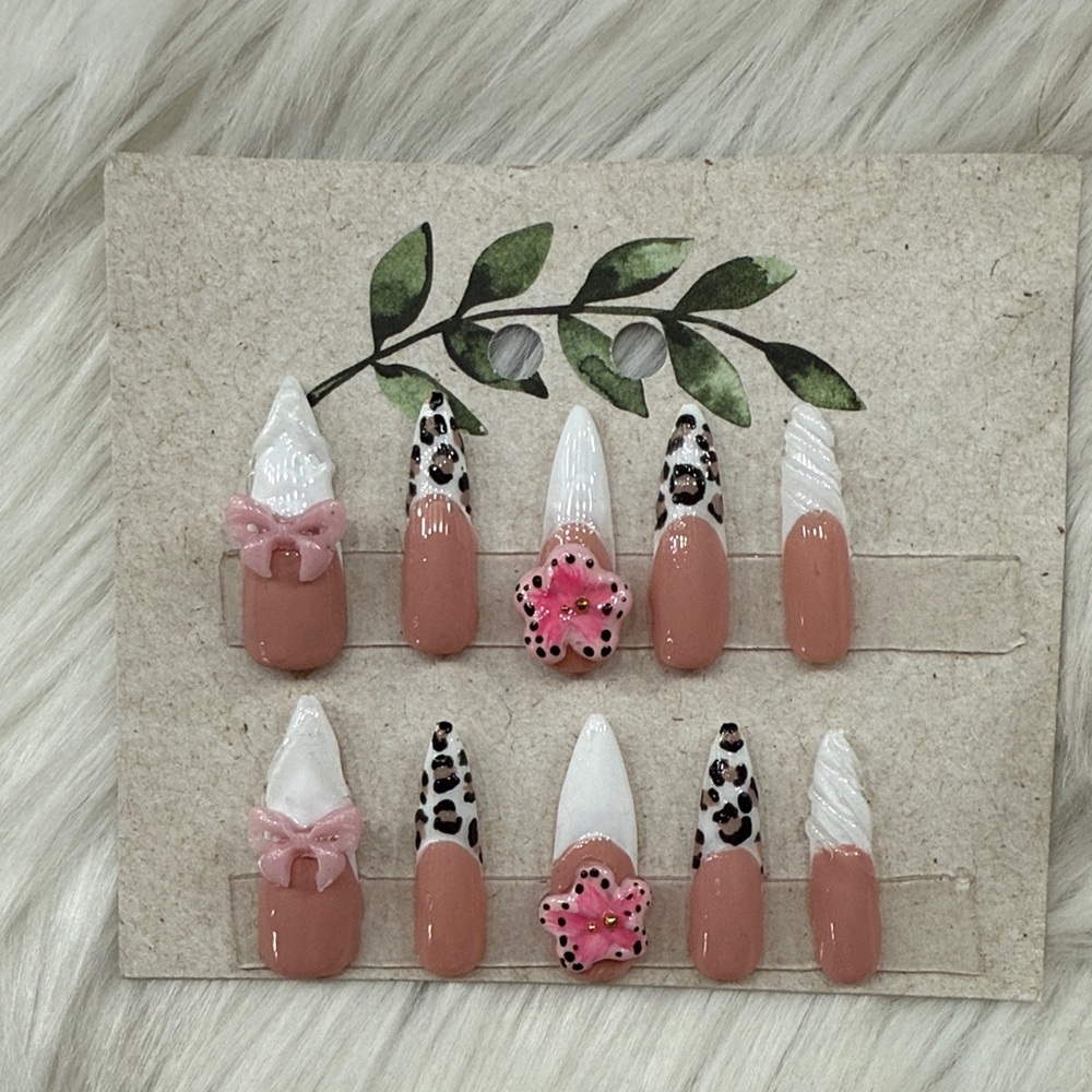 Pink and White Nail Art Set